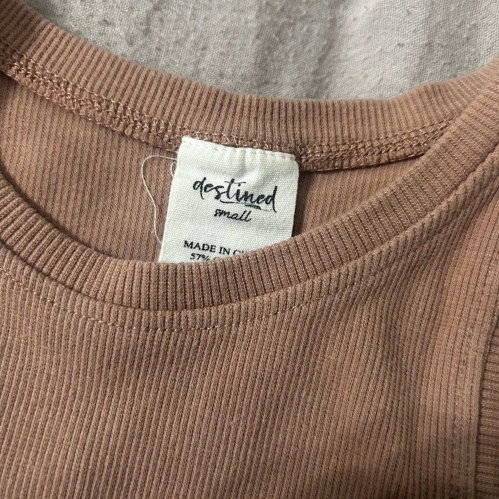 Tilly's Tan Ribbed Tank Top - Picture 2 of 2